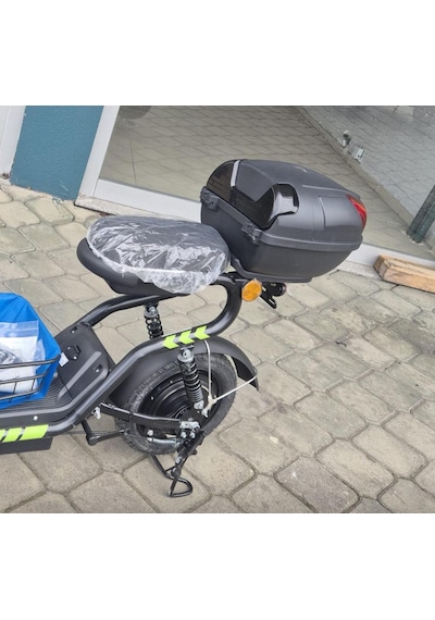 Motorsiklet Elektrikli Bisiklet Port Bagaj Kilitli Siyah Motorsiklet E-bike Kilitli Port Çanta 19 Litre Gri - Siyah