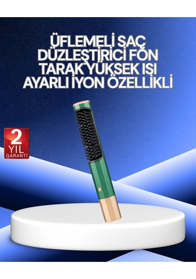 Mey İthalat 3 Ü 1 Arada Saç Şekillendirme Seti Kurutma, Düzleştirme, Tarama Yeşil