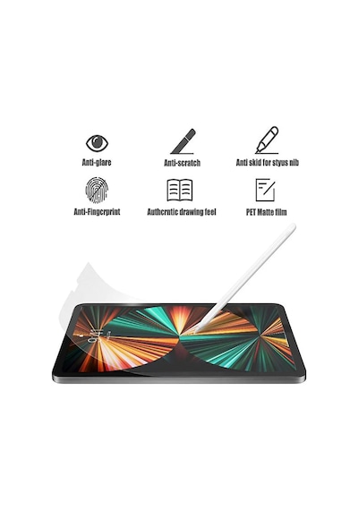 Apple Ipad Pro 12.9 Uyumlu Inç 2021 5.nesil Paper Like Kağıt Hissi Kaymaz Yüzey Koruyucu