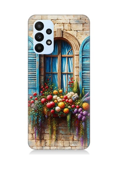 Samsung Galaxy A33 Uyumlu Pencereden Renkli Hayat Desenli Silikon Kılıf Çok Renkli
