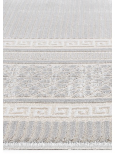 Badelya Home Gri 7109 Modern Desen Doğal Taban Saçaklı Salon Koridor Mutfak Çocuk Oturma Odası Halısı Yolluk 7109-gri