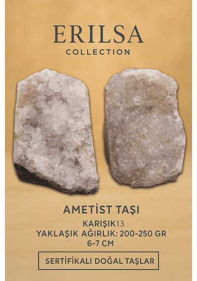 Sertifikalı Ametist Taşı Kütlesi 200-250 Gr Doğal Ham Kristal Ş 14543113