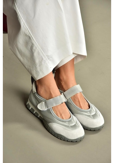 Fox Shoes V312651304 Gri Kumaş Bantlı Günlük Kadın Ayakkabı Gri