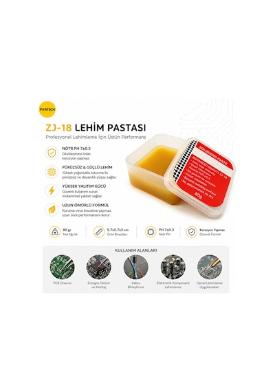 Zj-18 Gelişmiş Kalite Lehim Pastası 80 Gr Elektronik Tamir Flux