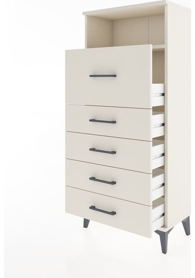 Hyperion Dolap Tek Raflı 5 Çekmeceli 60x44x134 Aytaşı-aytaşı Aytaşı