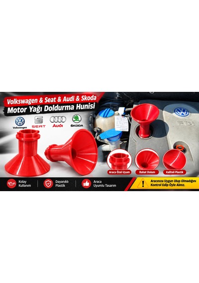 Volkswagen Vw Seat Audi Skoda Motor Yağı Doldurma Hunisi Pratik Yağ Dolum Aparatı