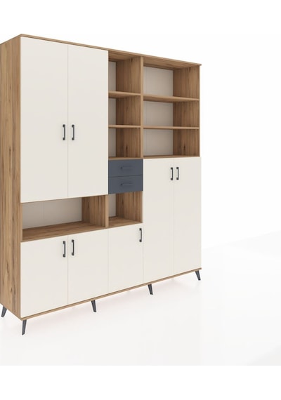 Hyperion Dolap 17 Raflı 2 Çekmeceli 7 Kapaklı 220x44x243 Çam-aytaşı/antrasit Aytası/antrasıt Hyperion Dolap 17 Raflı 2 Çekmeceli 7 Kapaklı 220x44x243 Çam-aytaşı/antrasit Aytası/antrasıt