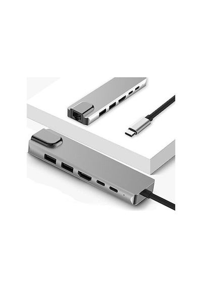 Daytona Fix Fc-04 6 İn 1 Type C To Pd Hdmi Usb Rj45 Adaptör 4K Us