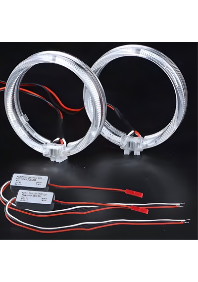 95mm Cree Led Angel Eye Melek Gözü Kristal Beyaz Halka Far Modifiye Gündüz Farı Seti - 2 Adet Takım Ürün
