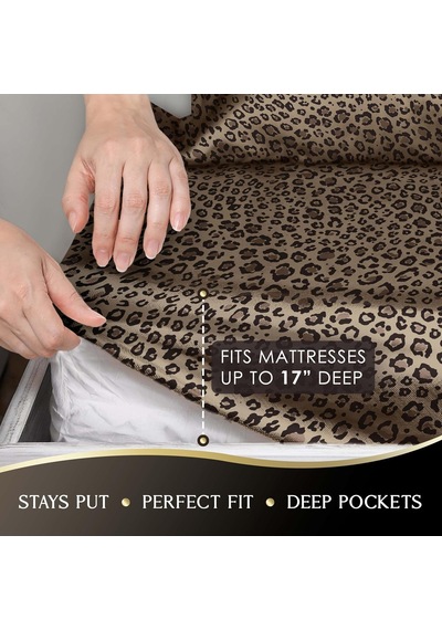Elegance Seduction 1s51594 Saten İpeksi Derin Cep Kolay Bakım Makinede Yıkanabilir 1 Lastikli Çarşaf 1 Düz Çarşaf Ve 2 Yastık Kılıfı King Boy 4 Parça Leopar Hayvan Baskılı Çarşaf Seti, Kral Çok Renkli Elegance Seduction 1s51594 Saten İpeksi Derin Cep Kolay Bakım Makinede Yıkanabilir 1 Lastikli Çarşaf 1 Düz Çarşaf Ve 2 Yastık Kılıfı King Boy 4 Parça Leopar Hayvan Baskılı Çarşaf Seti, Kral Çok Renkli