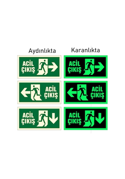Fotolümen ( Fosforlu ) Acil Çıkış Levhaları