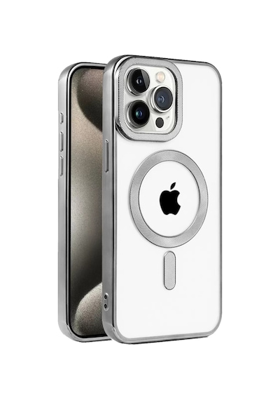 Newface Apple İphone 15 Pro Max Kılıf Kronos Magsafe Kapak - Titanyum Gri