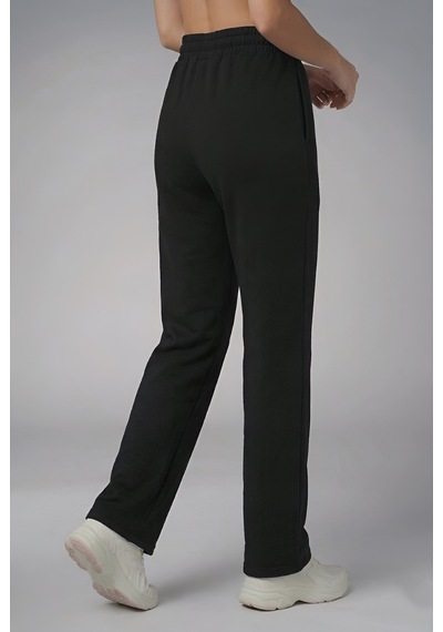 Sapeur Kadın Soft Touch Comfort Fit Bol Paça Spor & Günlük Pantolon Siyah