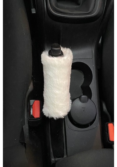 Yumuşak Peluş El Freni Süsü Beyaz