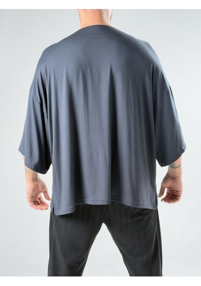 Cocopelli Fakir Kol Antrasit Oversize Viscon T-shirt Coc3027