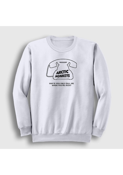 Presmono Unisex High Arctic Monkeys Sweatshirt Beyaz