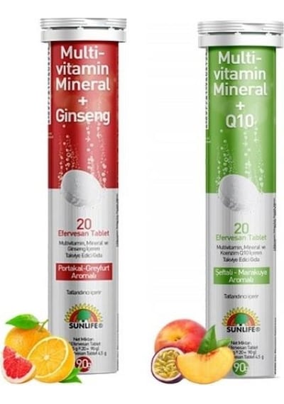 Sunlife Multi Vitamin Destek Seti - Multi Vitamin Ginseng 20 Tabl