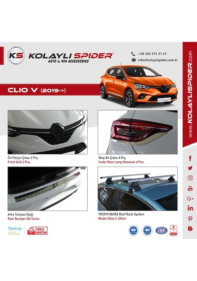Renault Clio 5 Bagaj İç Eşiği 2 Prç Krom 2019 Ve Sonrası