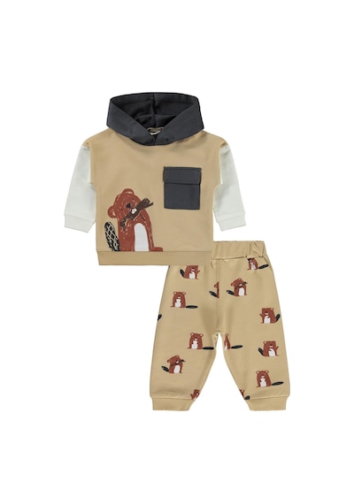 Civil Baby Cepli Kapşonlu 6-18 Ay Takım - Kahve
