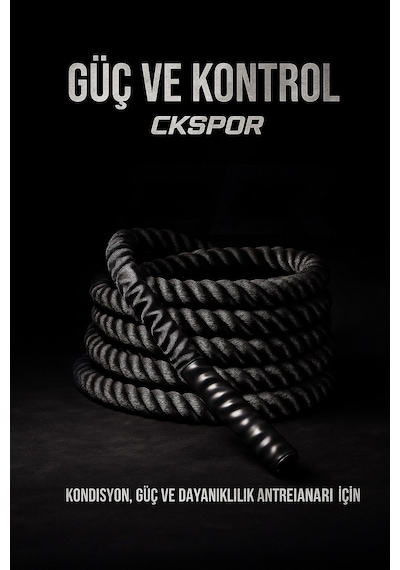 Dayanıklı Kılıflı Antrenman Halatı 9 Metre 38 Mm Battle Rope Crossfit Dayanıklılık Güç Antrenmanı