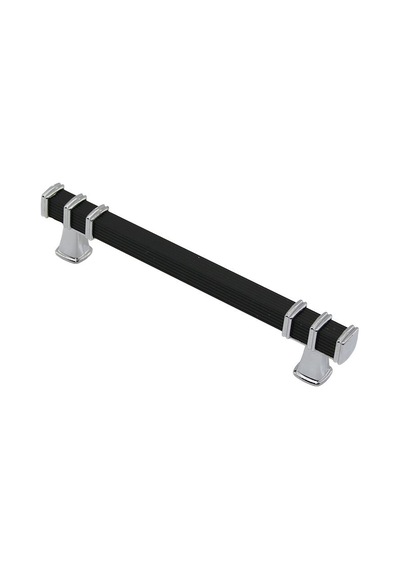 İbico-964 Çekmece Kulp 12.8cm Kare Yüzük Krom Kulp Siyah - 10'li Paket Siyah - Krom