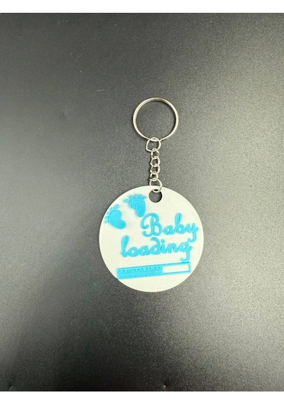 Baby Shower Erkek Anahtarlık 10 Adet Beyaz - Mavi