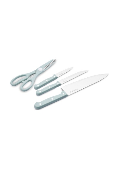 Karaca Sharp 3 İn 1 5 Parça Kesme Tahtalı Bıçak Seti Mint Yeşil