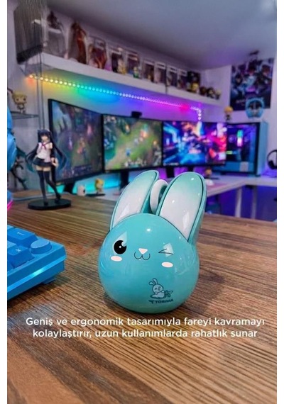 Torima TM-21 Kablosuz Tavşan Kulaklı Sessiz Mouse 1200 DPI Optik Kablosuz Fare