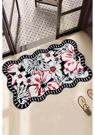 Grocen Tekli 60x100cm Banyo Paspası, Kaydırmaz Tabanlı Siyah