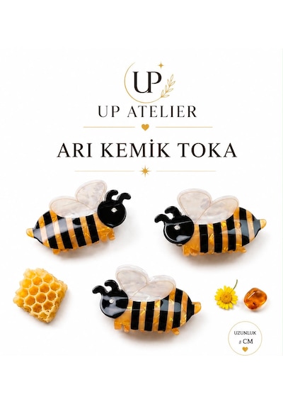 Arı Kemik Toka 8cm Sarı - Siyah