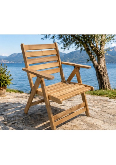 Katlanır Ahşap Sandalye Açık Kahverengi