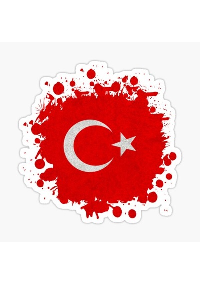 Kan Ve Türk Bayrağı Sticker Yapıştırma Oto Araba Etiket