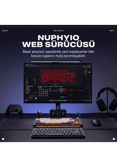 Nuphy Wh80 Tri-mode Hall Effect Manyetik Oyuncu Klavyesi