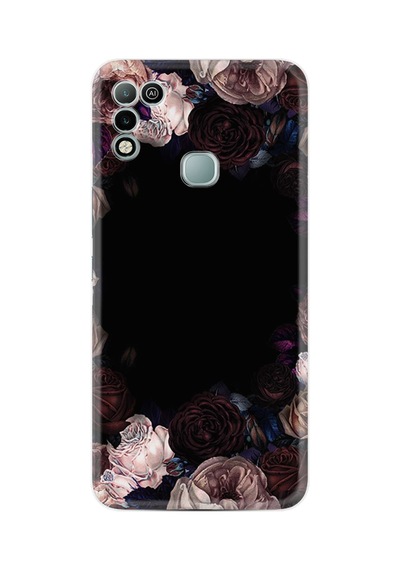 Infınıx Hot 11 Play Kılıf Resimli Desenli Silikon Platinium Series Dark Flowers 1906
