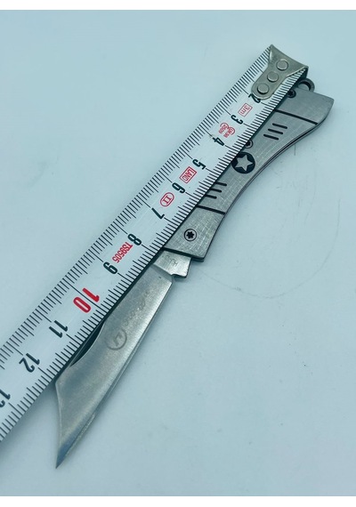 Tobaccotürk724 Metal Mini Kamp Bıçak Yıldız Desenli Kamp Çakı //13 CM-hjd13 Gümüş