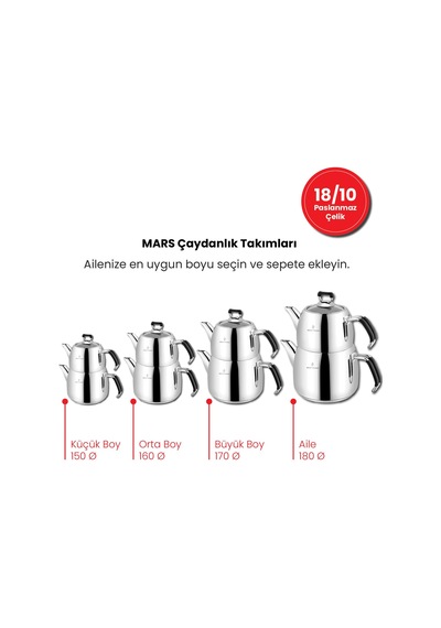 Sofram Mars 15 Cm Küçük Boy Çaydanlık Takımı - Siyah