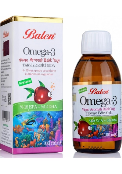 Balen Omega 3 Vişne Aromalı Balık Yağı 100 ML