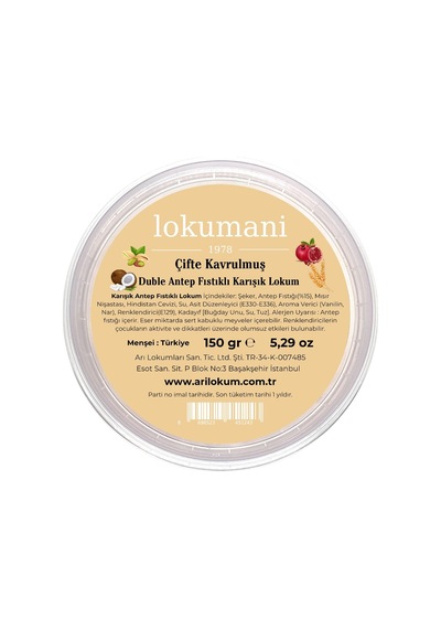 Çifte Kavrulmuş Karışık Antep Fıstıklı Lokum 150 Gr