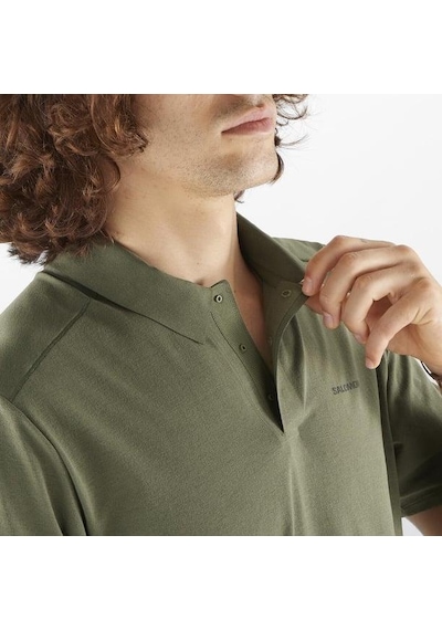 Salomon Trackline Polo M Erkek T-shirt-29831 Yeşil