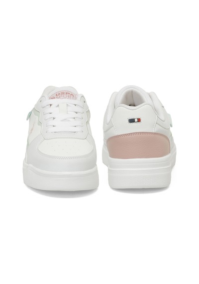U.s. Polo Assn. Hood 5fx Beyaz Kadın Sneaker Beyaz-pudra Beyaz - Pudra