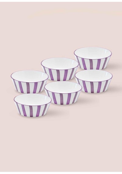 The Mia Joy Çorba Kasesi 6lı Set Mor 14 Cm Mor