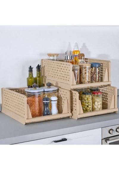 Decorev Organizer 3 Katlı Kayar Raf Kahverengi