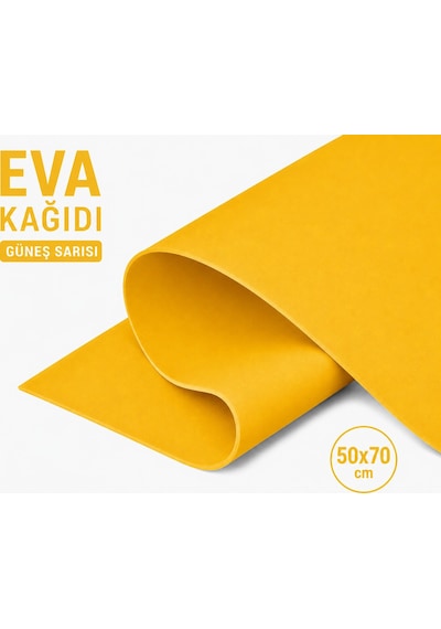 Eva Kağıt, Çiçek Yapım Eva, Dekoratif Süsleme Ve Elişi Kağıdı, 1.5 Mm - 50x70 Cm - Güneş Sarısı