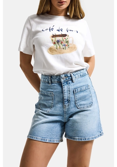 Itsbasic Kadın Snow Kot 4s6-32 Mom Fit Önden Cepli Denim Şort