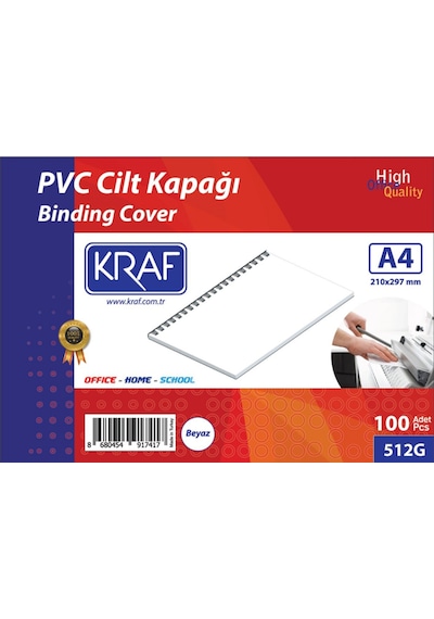 Kraf Cilt Kapağı A4 160 Mic. 100 Lü Beyaz 512g