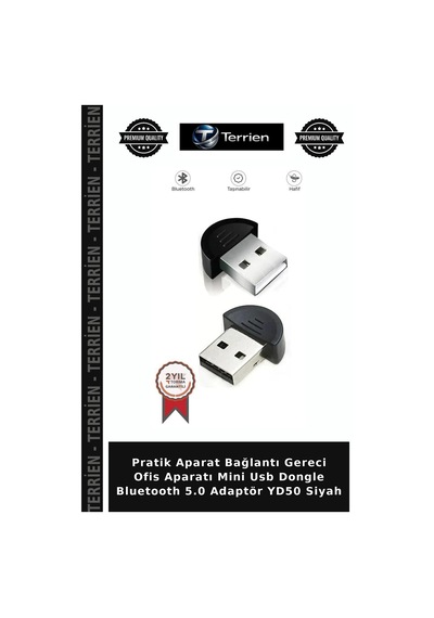 Pratik Aparat Bağlantı Gereci Ofis Aparatı Mini Usb Dongle Bluetooth 5.0 Adaptör Yd50 Siyah