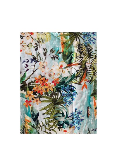 Lila Mare Pamuk Kumaşlı Handmade Beachwear Yazlık Kimono Renkli Renkli