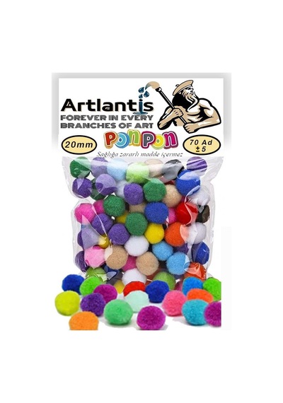 Ponpon 20 Mm 70 Li 1 Paket Karışık Renk Pon Pon 20 Mm Pompom 2 Cm Elişi Etkinliği Anasınıfı Kreş Okul Öncesi