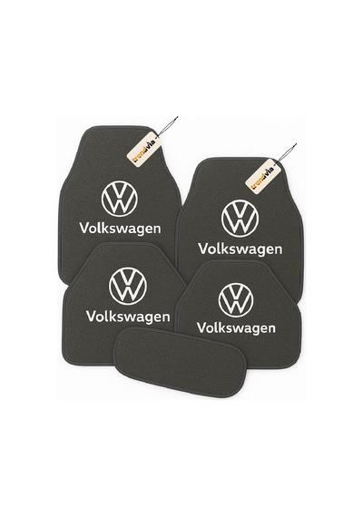 Volkswagen Logolu Gri Oto Halı Paspas Seti 5 Parça Araca Özel Şık Ve Kaymaz Zemin Koruma