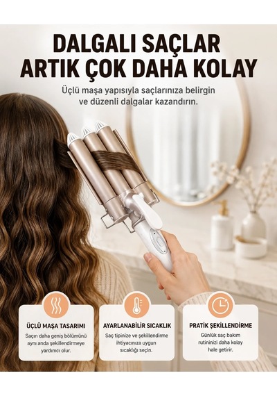 Ers Bukle Saç Maşası Kolay Kullanım, Sağlıklı Bukleler Yüksek Isılı Yeni Nesil